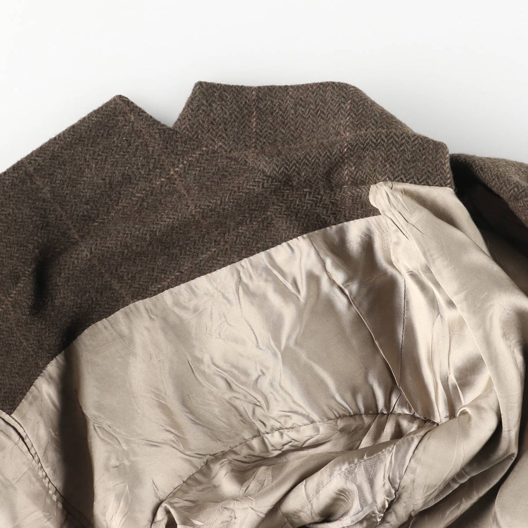Brooks Brothers Check Pattern Herringbone Camel Hair Tailored Jacket, Made in USA, Men's Size Medium Camel hair brown type Vintage Second Hand