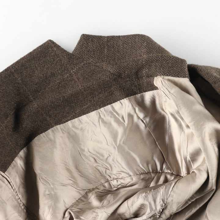 Brooks Brothers Check Pattern Herringbone Camel Hair Tailored Jacket, Made in USA, Men's Size Medium Camel hair brown type Vintage Second Hand