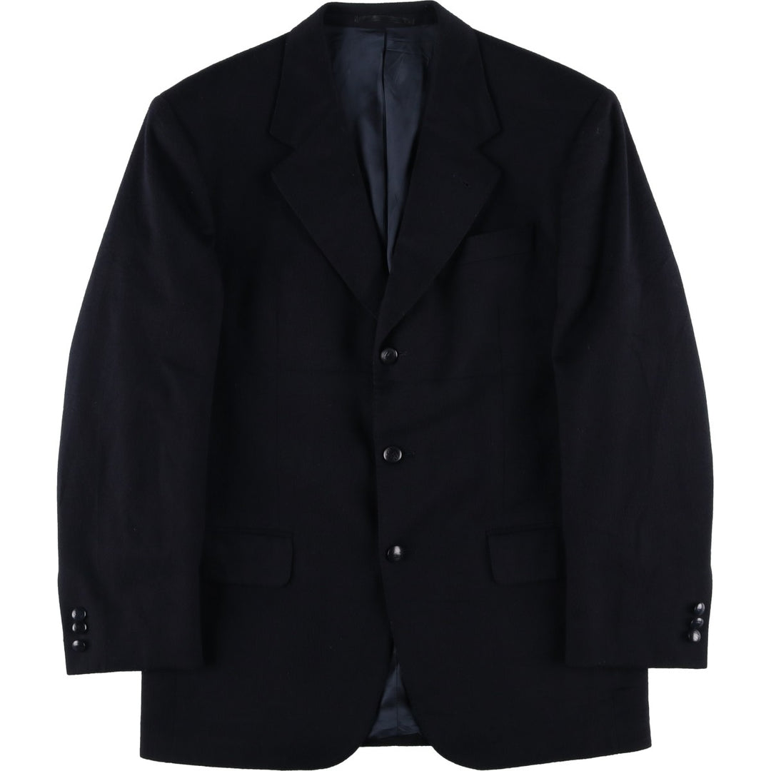 Burberry's wool tailored jacket, size M, men's wool navy blue type Vintage Second Hand