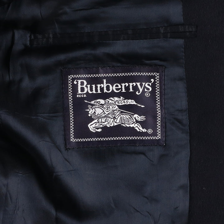Burberry's wool tailored jacket, size M, men's wool navy blue type Vintage Second Hand