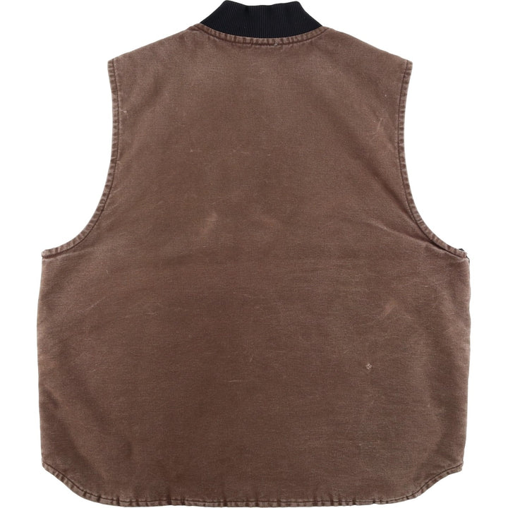 2000'S Carhartt Classic Padded Duck Vest, Made in USA, Men's XL cotton brown type Vintage Second Hand