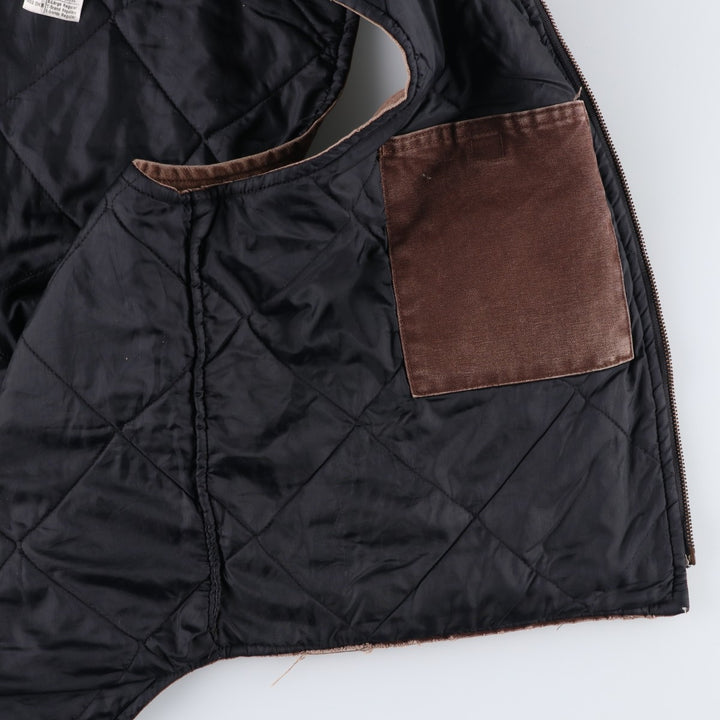 2000'S Carhartt Classic Padded Duck Vest, Made in USA, Men's XL cotton brown type Vintage Second Hand