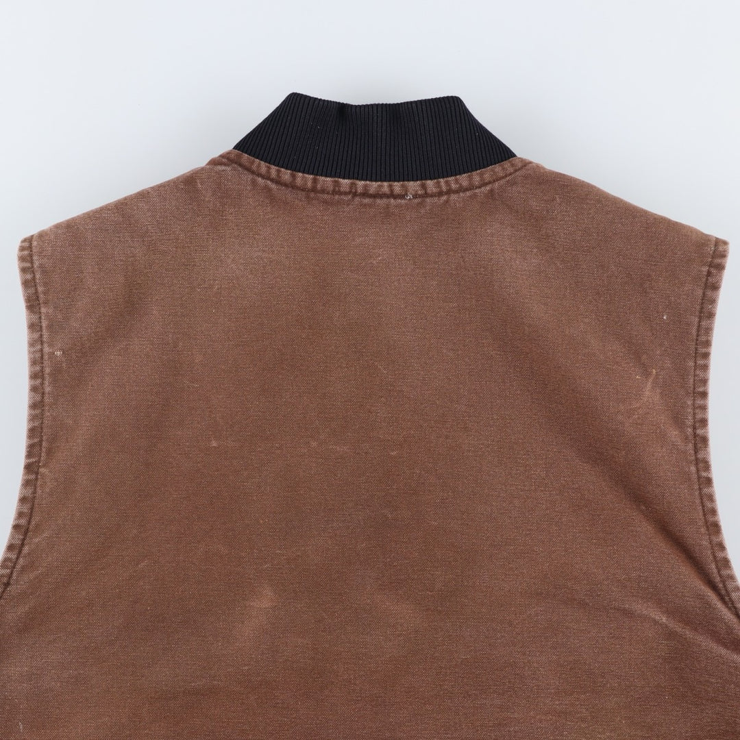2000'S Carhartt Classic Padded Duck Vest, Made in USA, Men's XL cotton brown type Vintage Second Hand