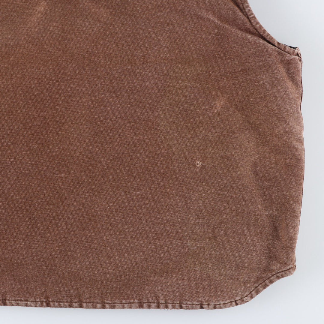 2000'S Carhartt Classic Padded Duck Vest, Made in USA, Men's XL cotton brown type Vintage Second Hand