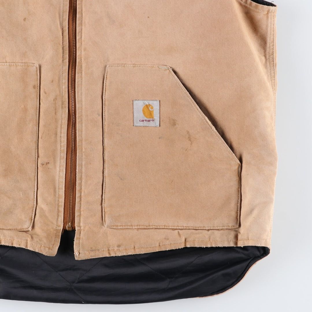 Vintage Carhartt Classic Padded Duck Vest, Made in USA, Men's XL cotton brown type Vintage Second Hand