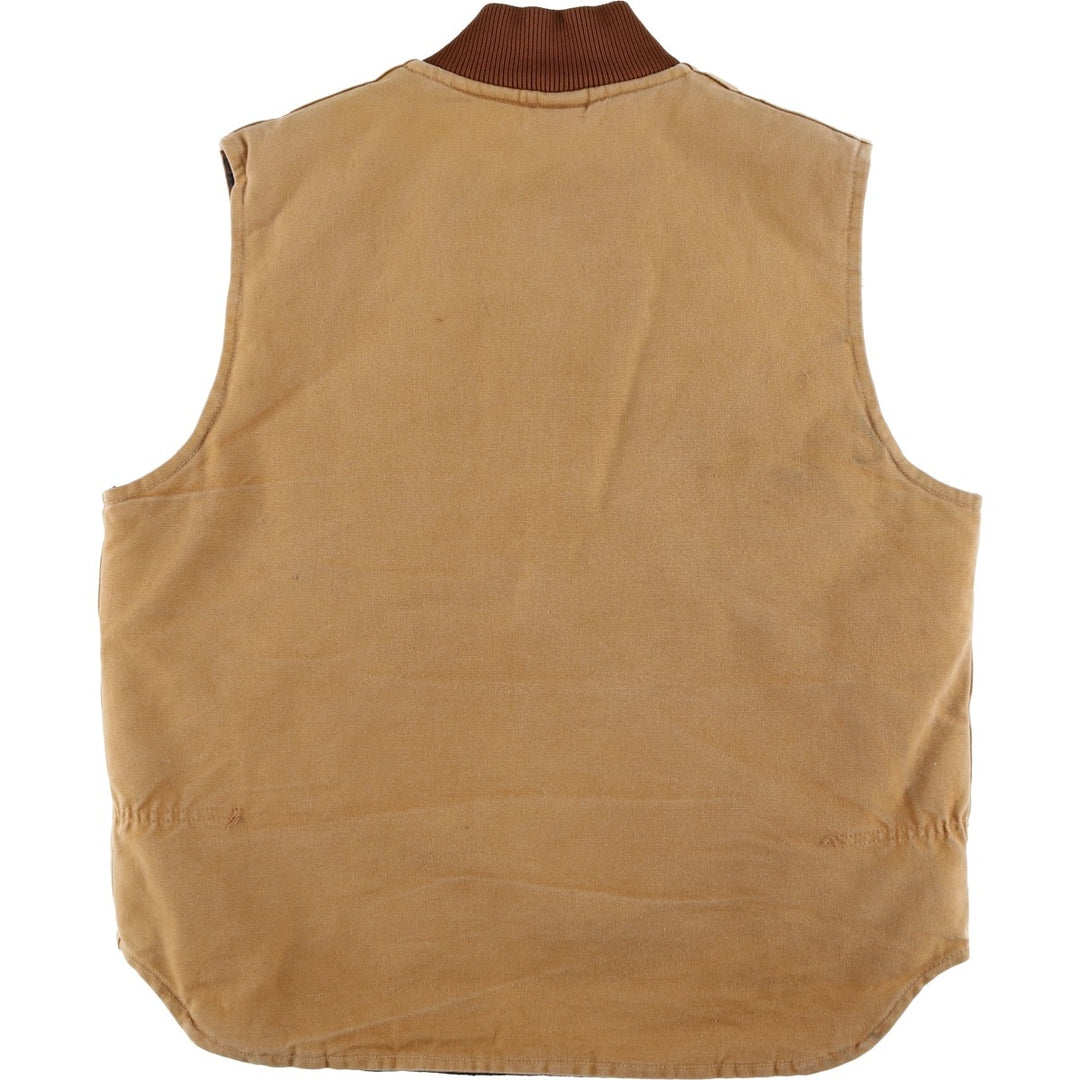90'S Carhartt Classic Padded Duck Vest, Made in USA, Men's Size L, Vintage cotton brown type Vintage Second Hand