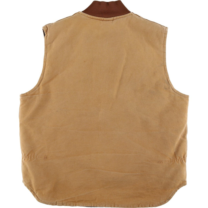 90'S Carhartt Classic Padded Duck Vest, Made in USA, Men's Size L, Vintage cotton brown type Vintage Second Hand