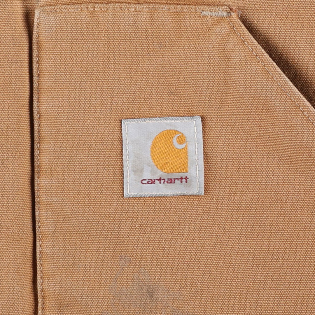 90'S Carhartt Classic Padded Duck Vest, Made in USA, Men's Size L, Vintage cotton brown type Vintage Second Hand