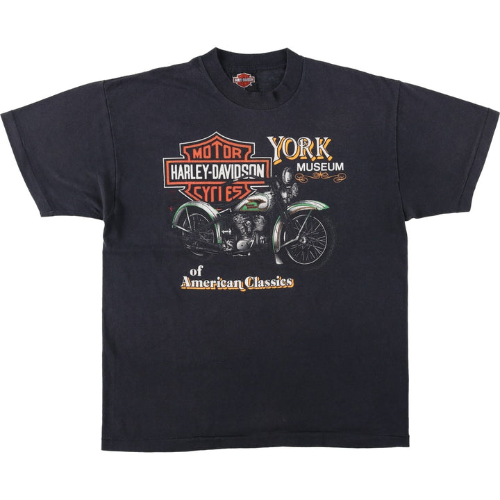 1980'S Harley-Davidson Motorcycle T-Shirt, Men's Size XL (Equivalent), Vintage cotton black type Vintage Second Hand