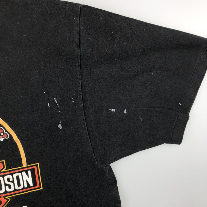 ~90'S Harley-Davidson Eagle Pattern Motorcycle T-Shirt, Men's XL (approx.), Vintage unclear black type Vintage Second Hand