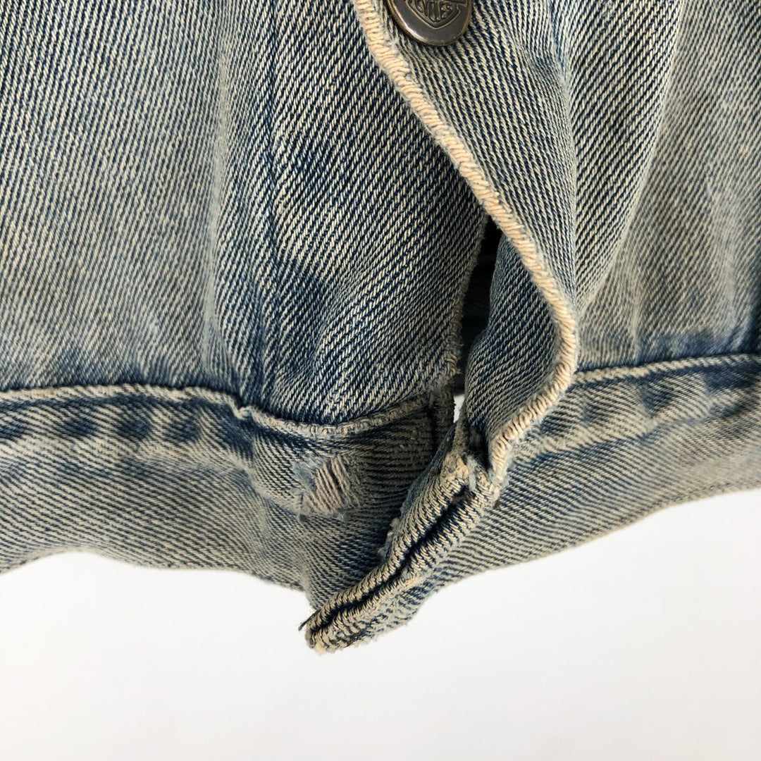 Harley-Davidson BIKER BLUES Eagle Pattern Denim Vest, Made in USA, Men's XL (approx.) cotton blue type Vintage Second Hand
