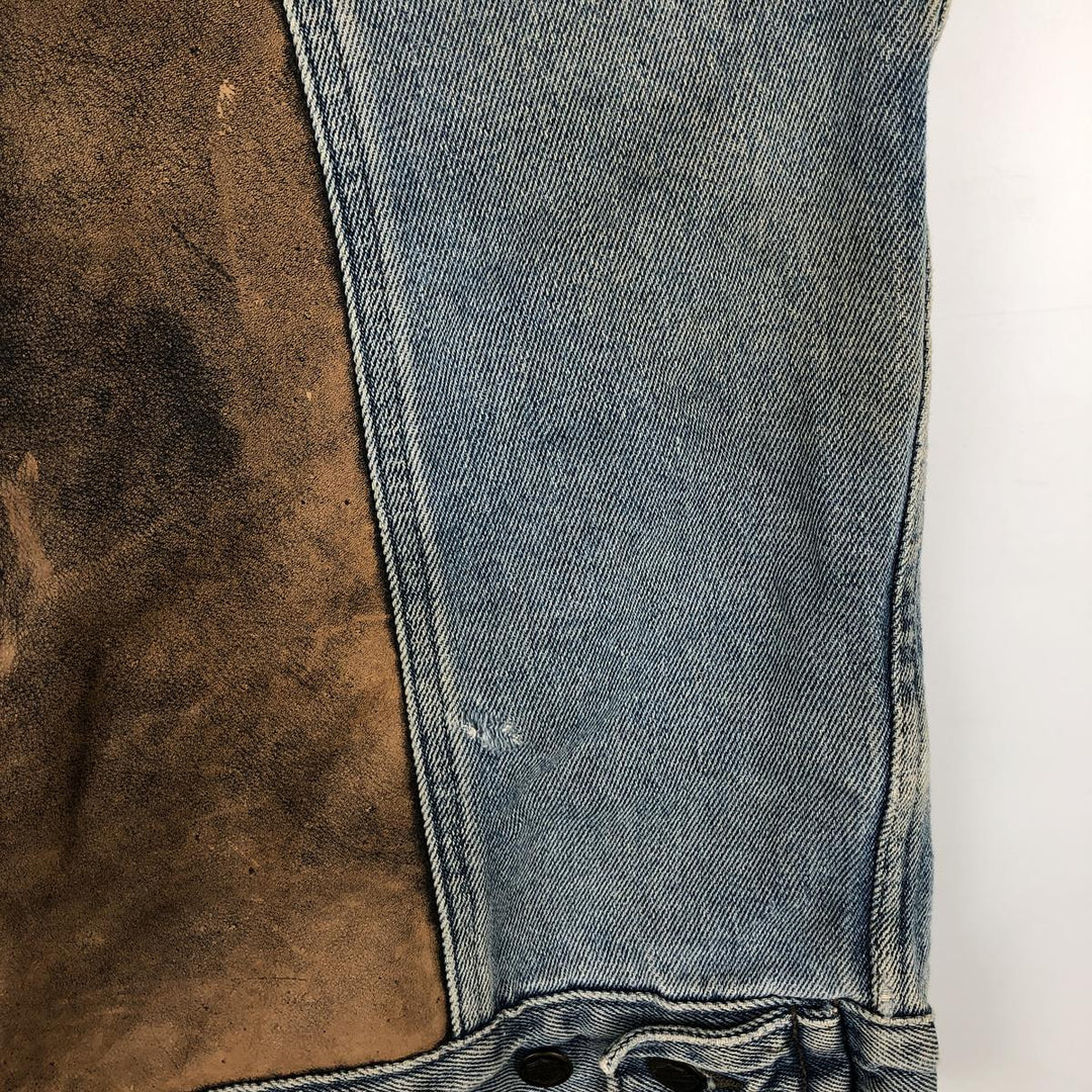 Harley-Davidson BIKER BLUES Eagle Pattern Denim Vest, Made in USA, Men's XL (approx.) cotton blue type Vintage Second Hand
