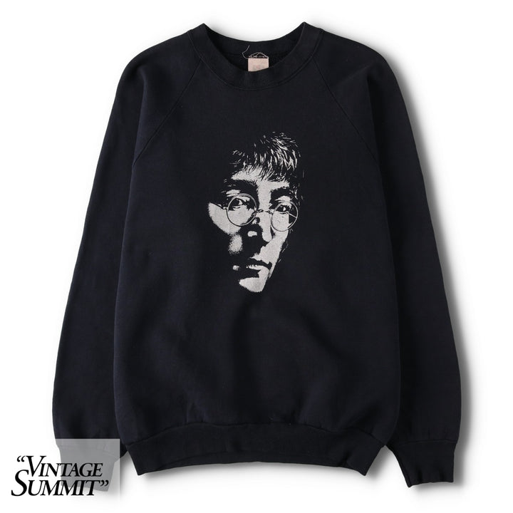 80'S Fruit of the Loom John Lennon Band Sweatshirt, Made in USA, Men's Size L (approx.) unclear black type Vintage Second Hand
