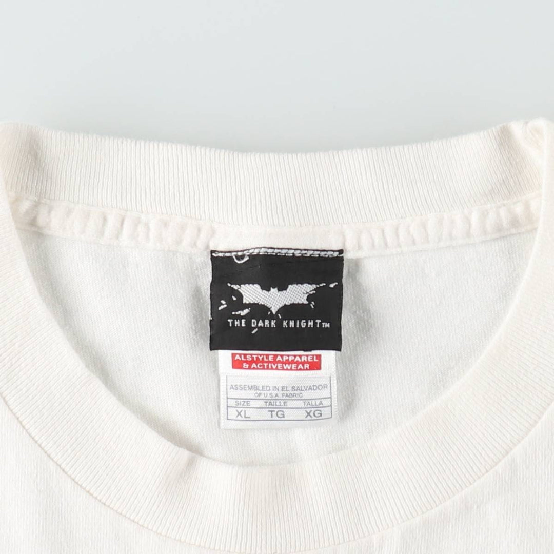 2000'S ALSTYLE THE DARK KNIGHT JOKER Movie T-shirt, Men's XL equivalent. cotton white type Vintage Second Hand