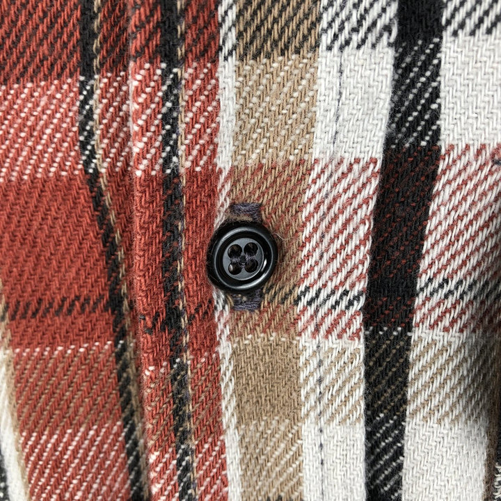 80'S Five Brother Long Sleeve Flannel Check Shirt Made in USA Men's XL Vintage unclear red type reddish brown Vintage Second Hand