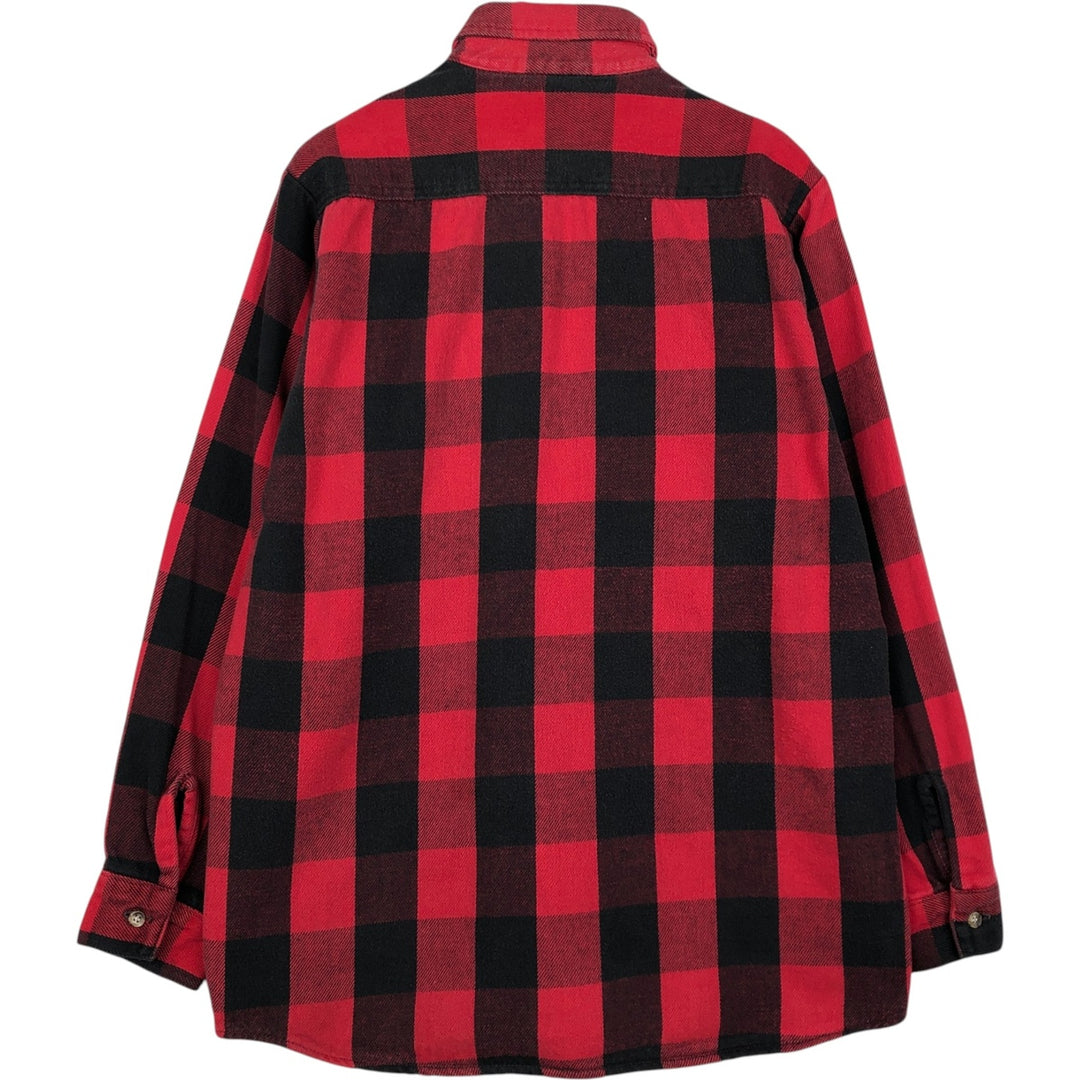 90'S Vintage Five Brother Buffalo Check Long Sleeve Flannel Check Shirt, Men's Size L unclear black type Vintage Second Hand