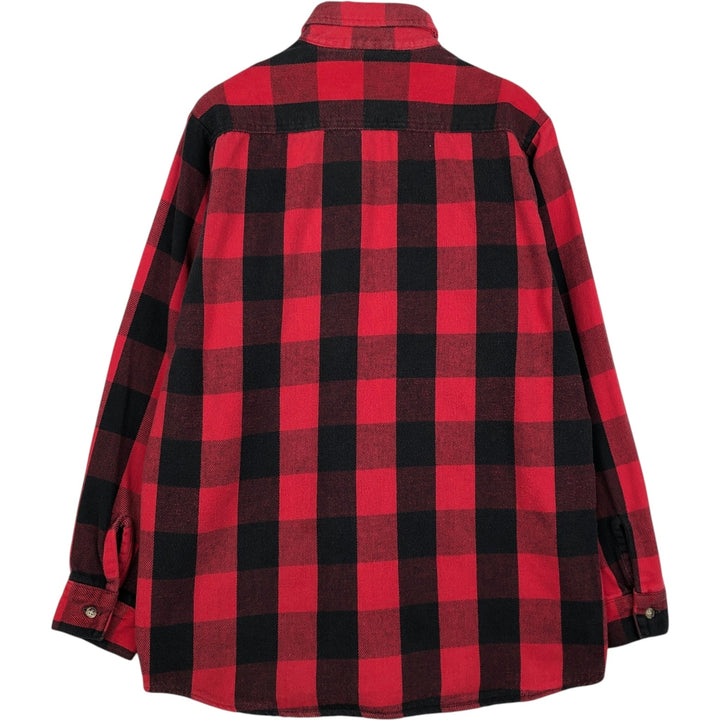 90'S Vintage Five Brother Buffalo Check Long Sleeve Flannel Check Shirt, Men's Size L unclear black type Vintage Second Hand