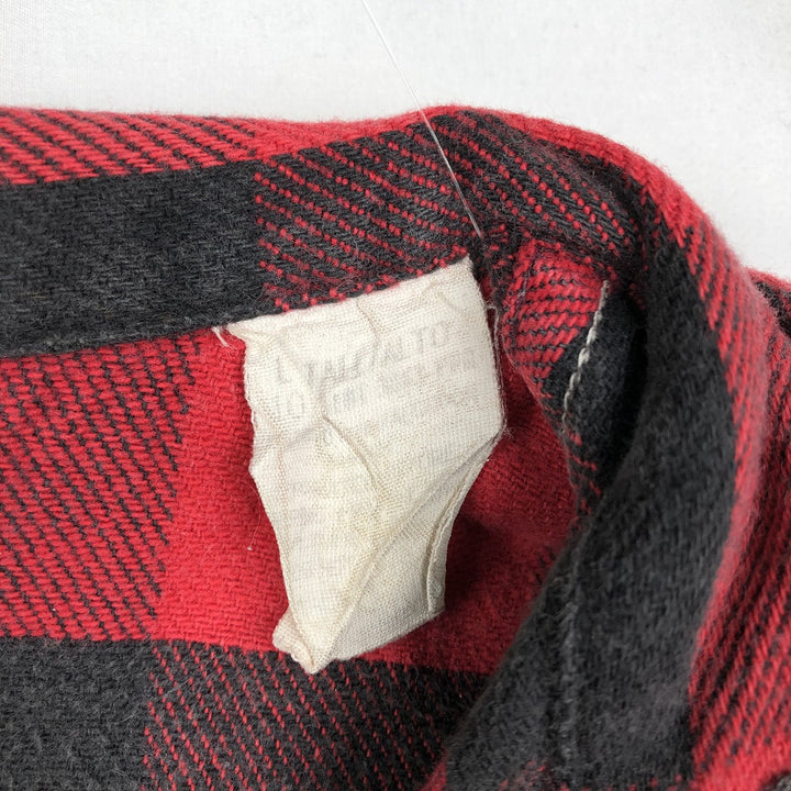 90'S Vintage Five Brother Buffalo Check Long Sleeve Flannel Check Shirt, Men's Size L unclear black type Vintage Second Hand