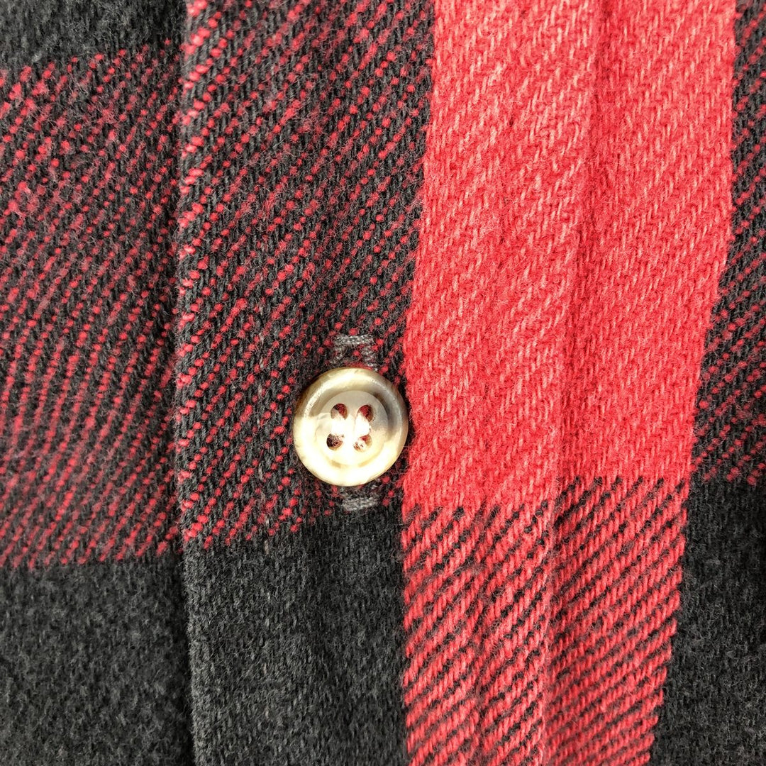90'S Vintage Five Brother Buffalo Check Long Sleeve Flannel Check Shirt, Men's Size L unclear black type Vintage Second Hand