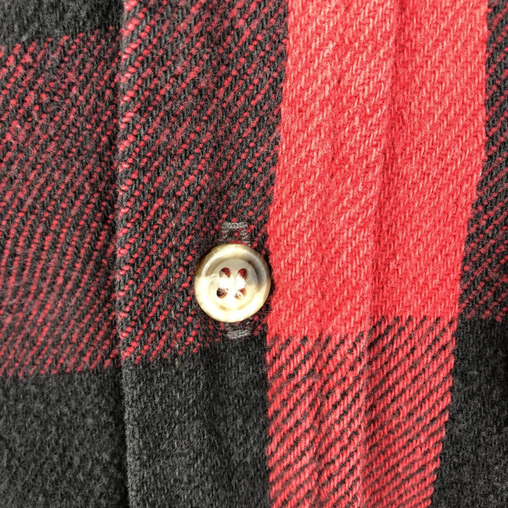 90'S Vintage Five Brother Buffalo Check Long Sleeve Flannel Check Shirt, Men's Size L unclear black type Vintage Second Hand