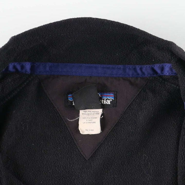 Patagonia Half-Snap Fleece Pullover, Made in USA, Men's Size L polyester black type Vintage Second Hand