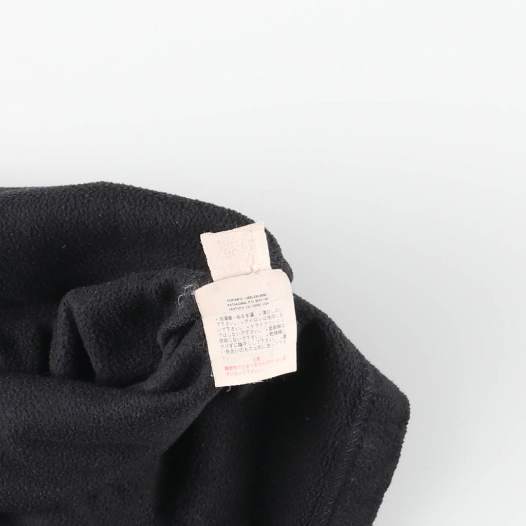 Patagonia Half-Snap Fleece Pullover, Made in USA, Men's Size L polyester black type Vintage Second Hand