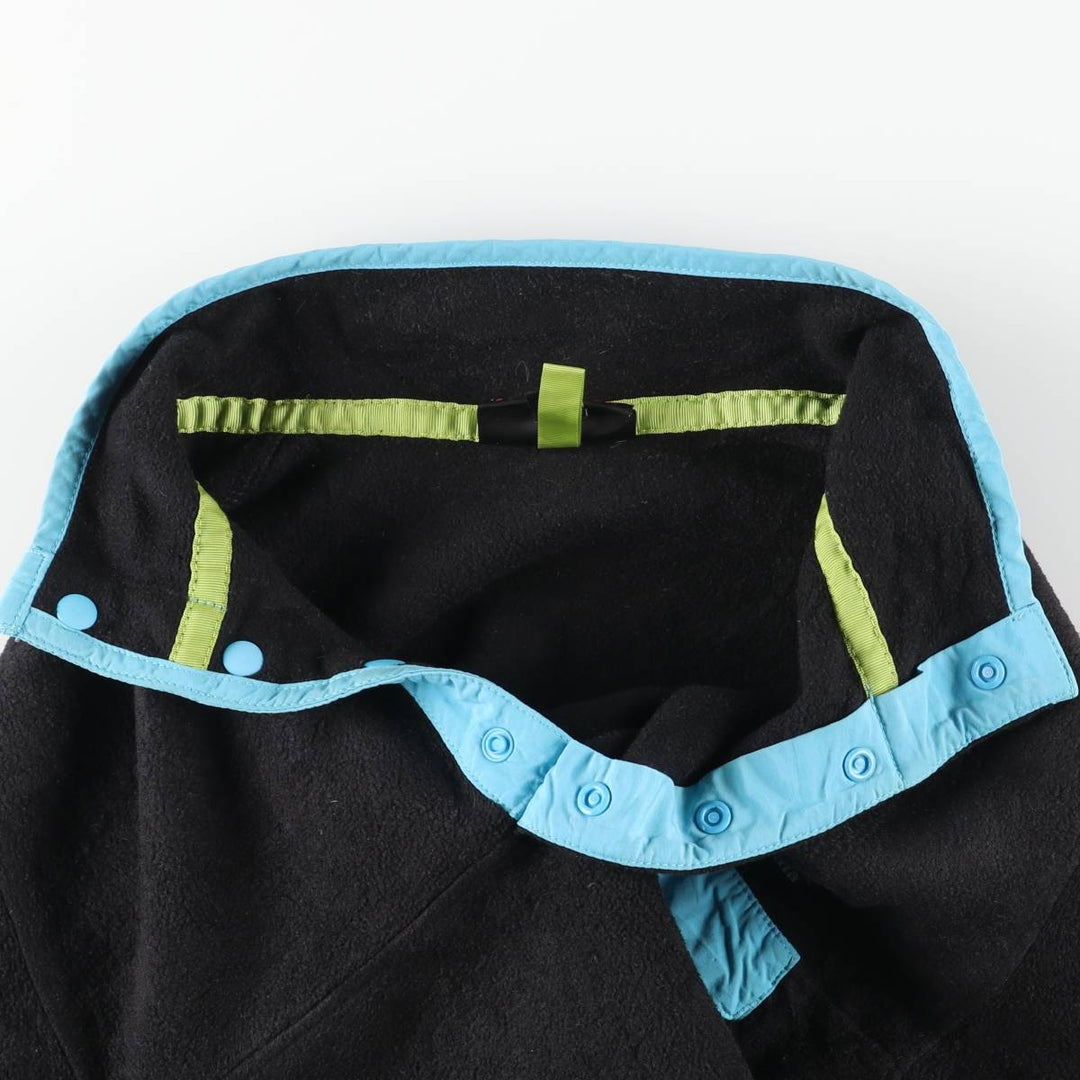 Patagonia Lightweight Synchilla Snap Tee (25455FA15) - Half-Snap Fleece Pullover, Women's Size Medium polyester black type Vintage Second Hand