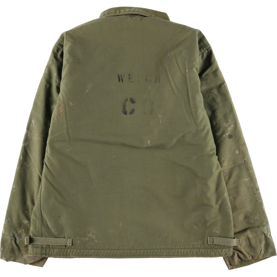 Special Price: Authentic 1970'S US Military A-2 Deck Jacket, Men's Size Large, Vintage Nylon Khaki type Vintage Second Hand