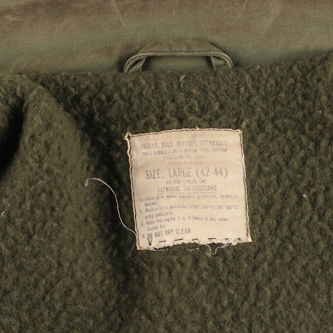 Special Price: Authentic 1970'S US Military A-2 Deck Jacket, Men's Size Large, Vintage Nylon Khaki type Vintage Second Hand