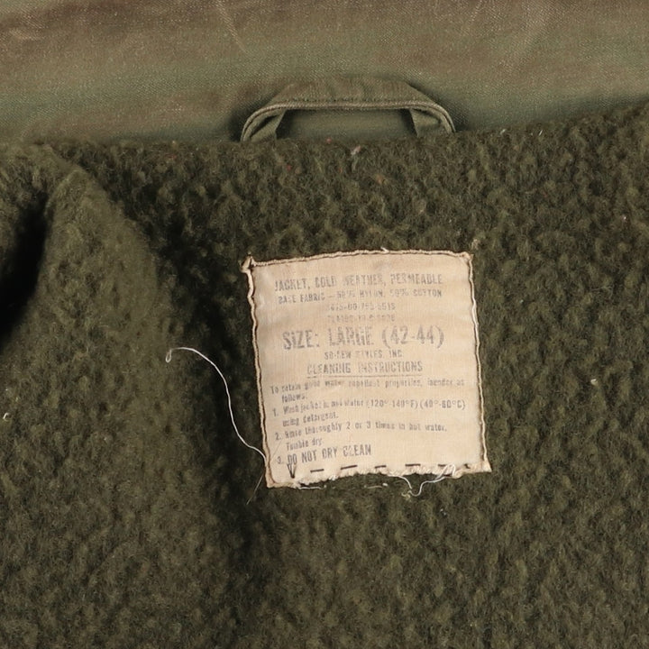 Special Price: Authentic 1970'S US Military A-2 Deck Jacket, Men's Size Large, Vintage Nylon Khaki type Vintage Second Hand