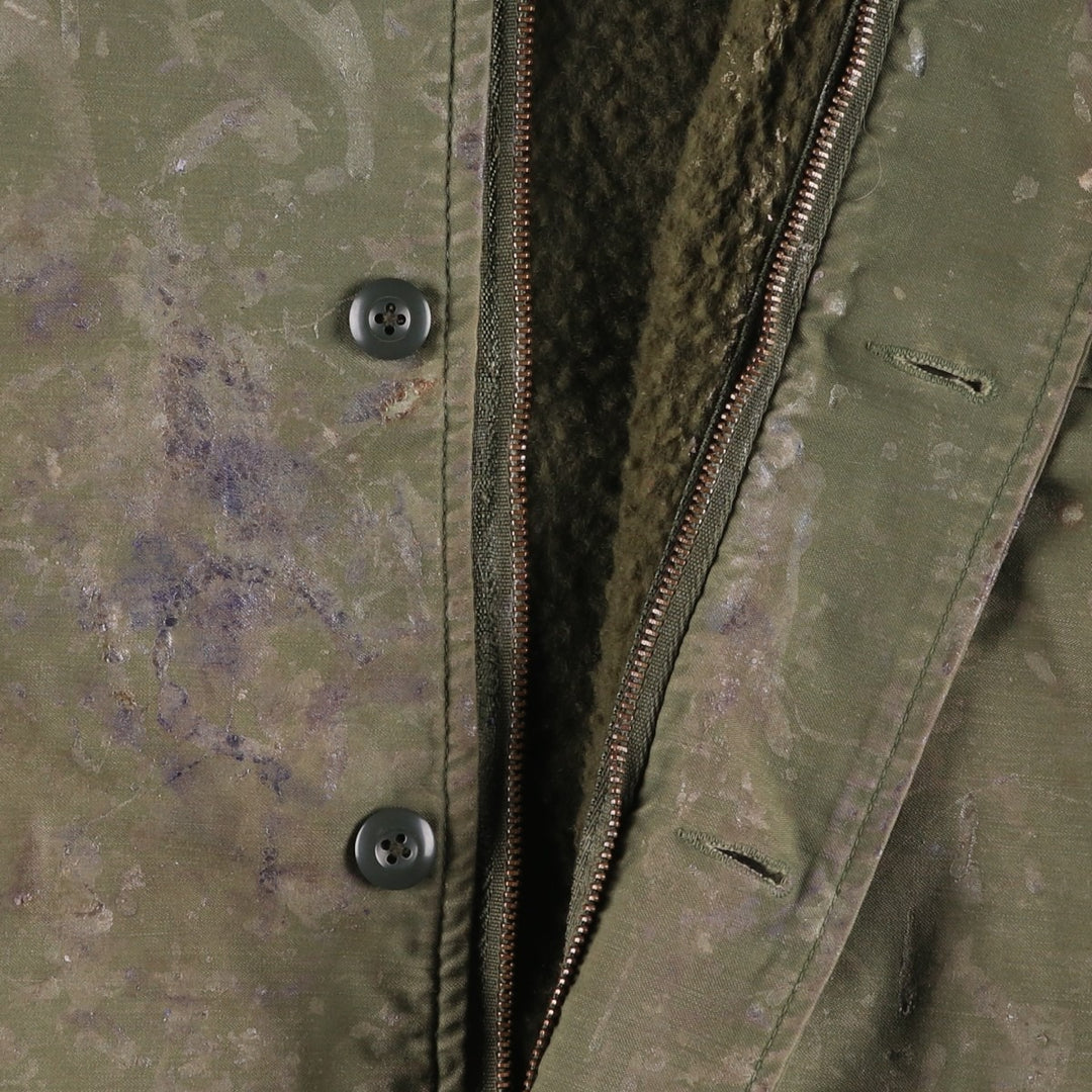Special Price: Authentic 1970'S US Military A-2 Deck Jacket, Men's Size Large, Vintage Nylon Khaki type Vintage Second Hand