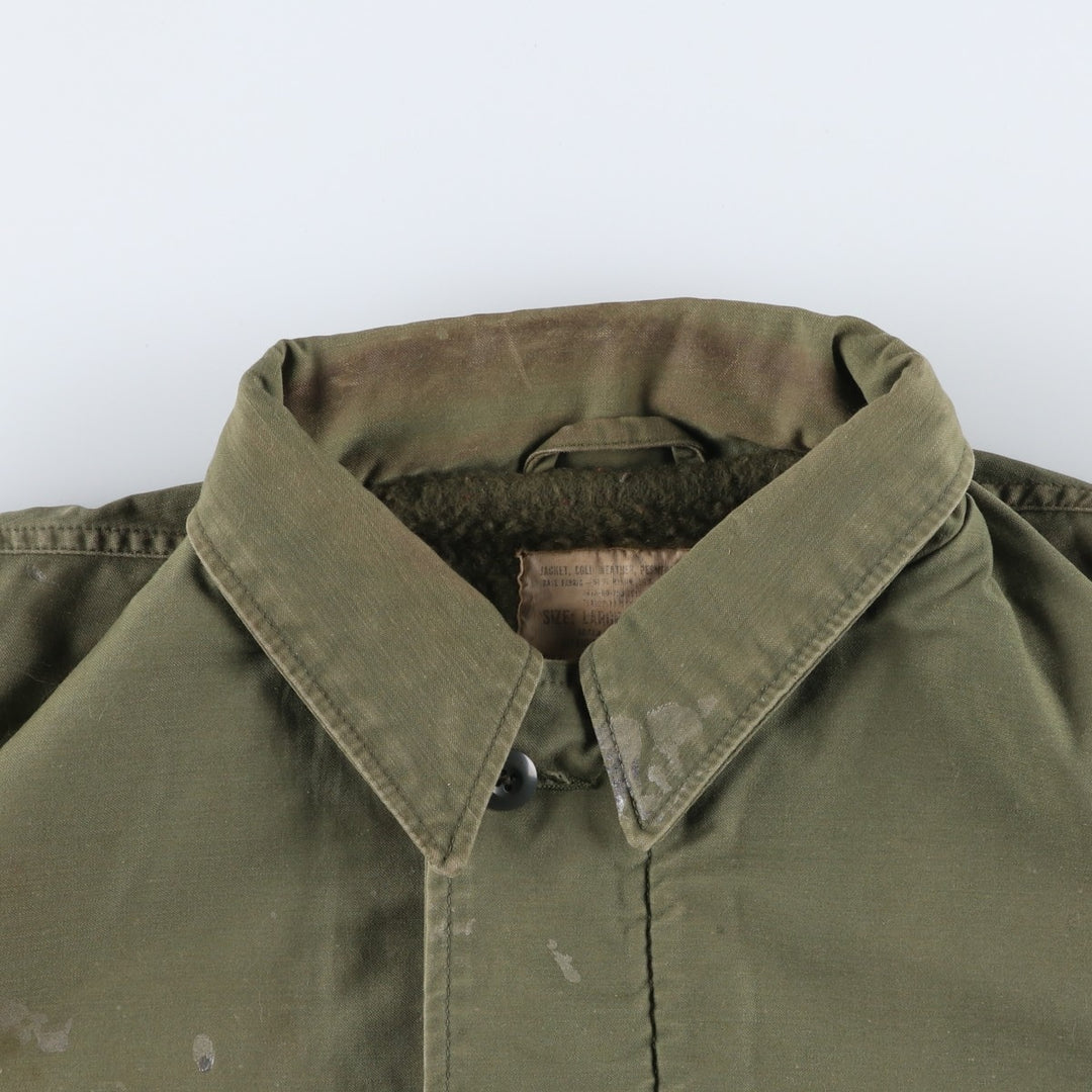 Special Price: Authentic 1970'S US Military A-2 Deck Jacket, Men's Size Large, Vintage Nylon Khaki type Vintage Second Hand