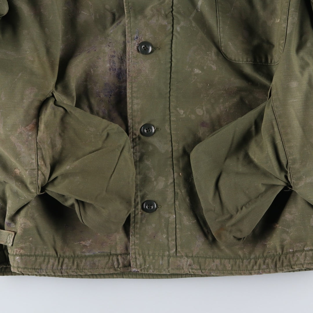 Special Price: Authentic 1970'S US Military A-2 Deck Jacket, Men's Size Large, Vintage Nylon Khaki type Vintage Second Hand