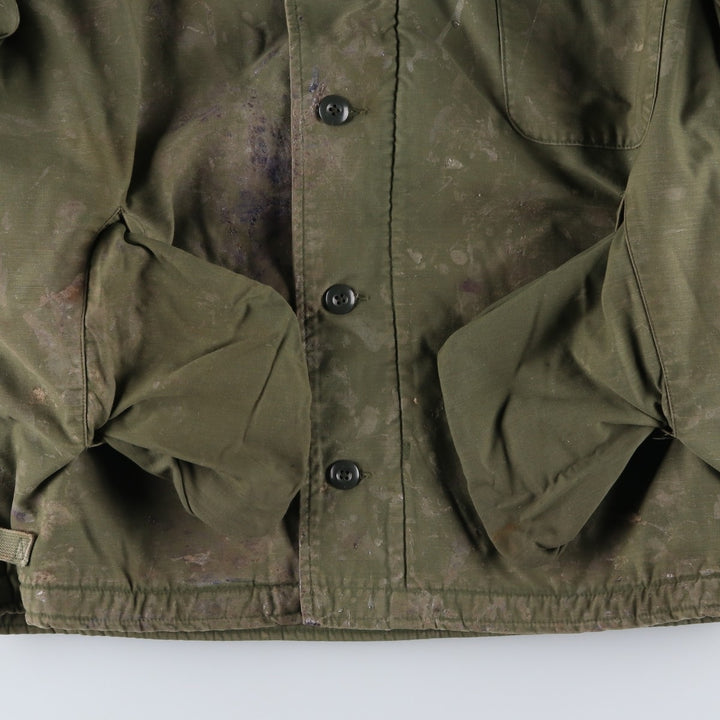 Special Price: Authentic 1970'S US Military A-2 Deck Jacket, Men's Size Large, Vintage Nylon Khaki type Vintage Second Hand