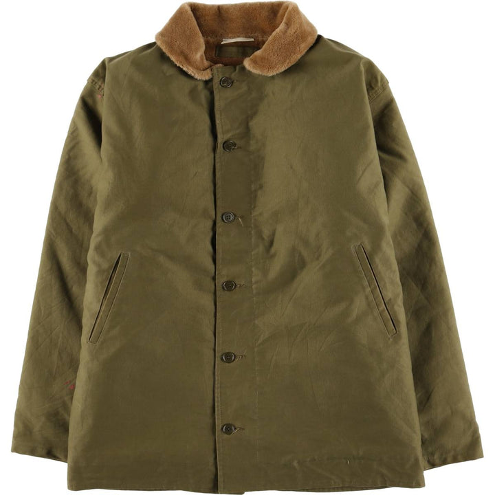 N-1 Military Deck Jacket Men's XL unclear Khaki type Vintage Second Hand