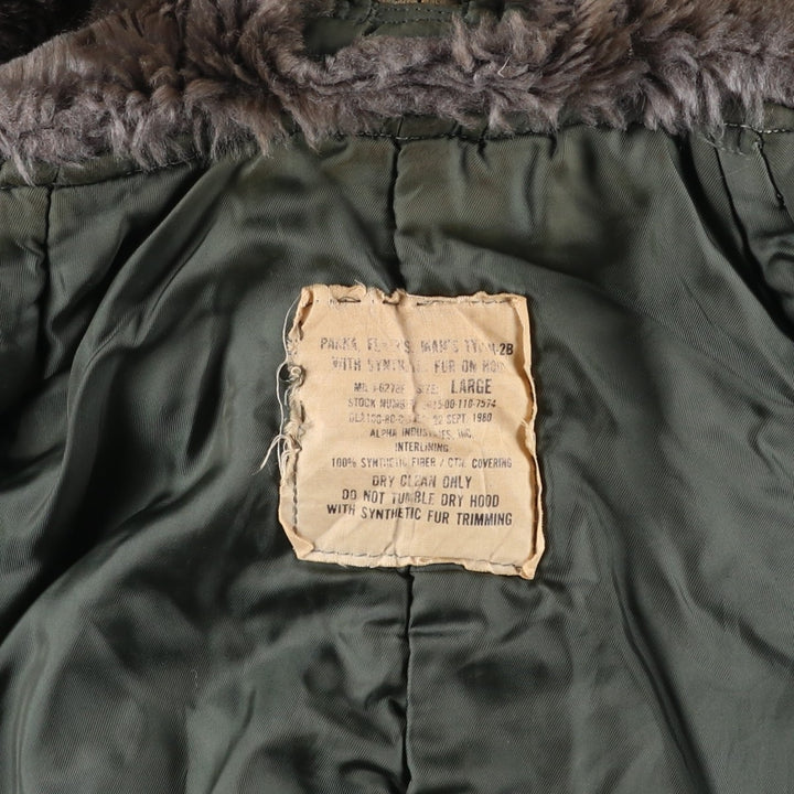 1980'S US Military Alpha N-2B Flight Jacket, Large, Men's Size L, Vintage others Khaki type Vintage Second Hand