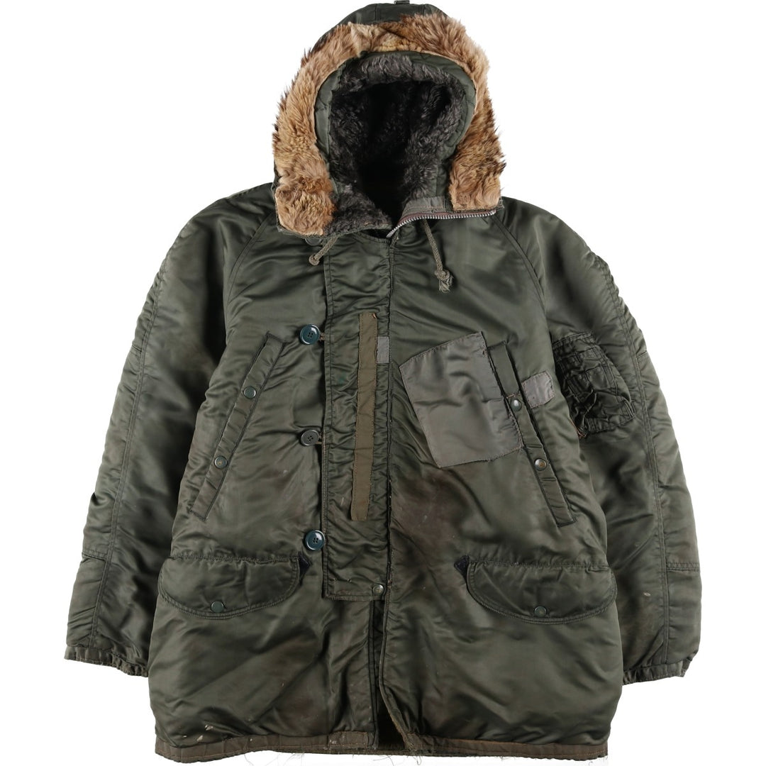 Vintage N-3B Coyote Fur Military Flight Jacket, Men's XL unclear Khaki type Vintage Second Hand