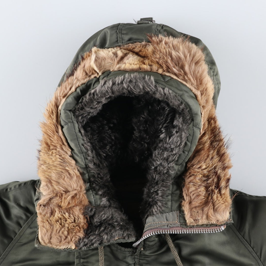 Vintage N-3B Coyote Fur Military Flight Jacket, Men's XL unclear Khaki type Vintage Second Hand
