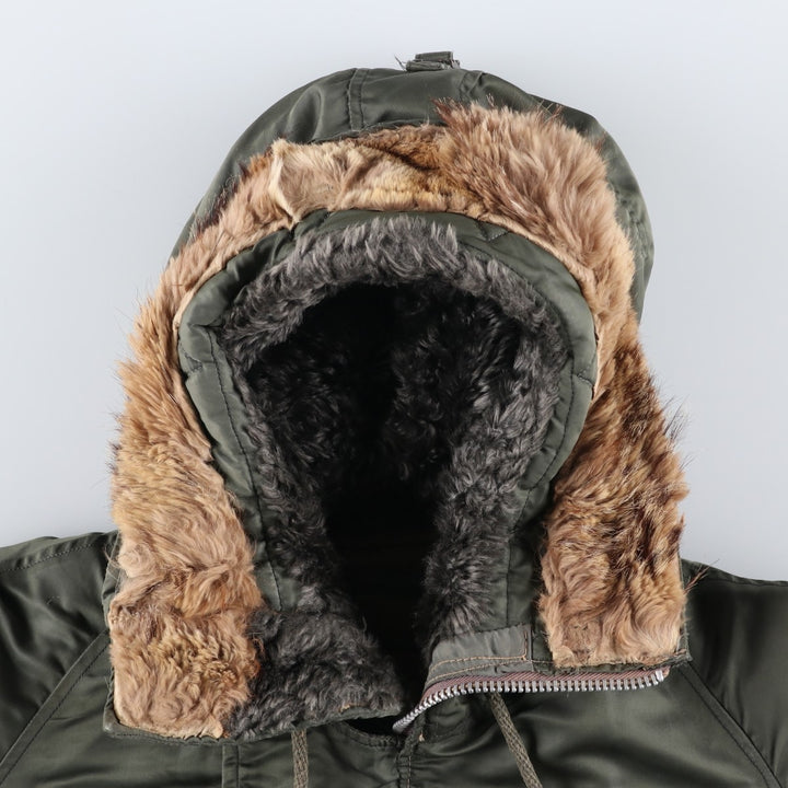 Vintage N-3B Coyote Fur Military Flight Jacket, Men's XL unclear Khaki type Vintage Second Hand