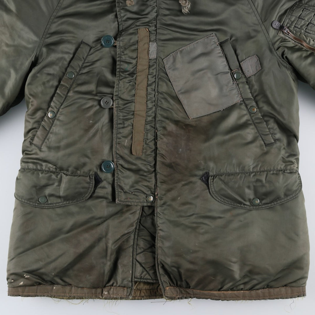 Vintage N-3B Coyote Fur Military Flight Jacket, Men's XL unclear Khaki type Vintage Second Hand