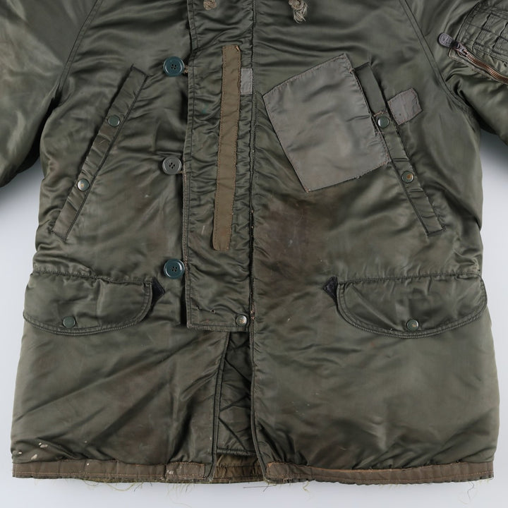 Vintage N-3B Coyote Fur Military Flight Jacket, Men's XL unclear Khaki type Vintage Second Hand