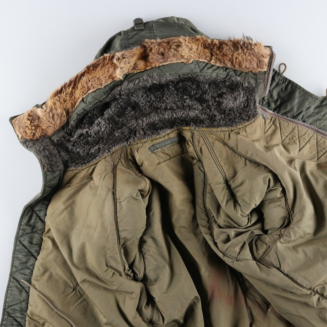 Vintage N-3B Coyote Fur Military Flight Jacket, Men's XL unclear Khaki type Vintage Second Hand