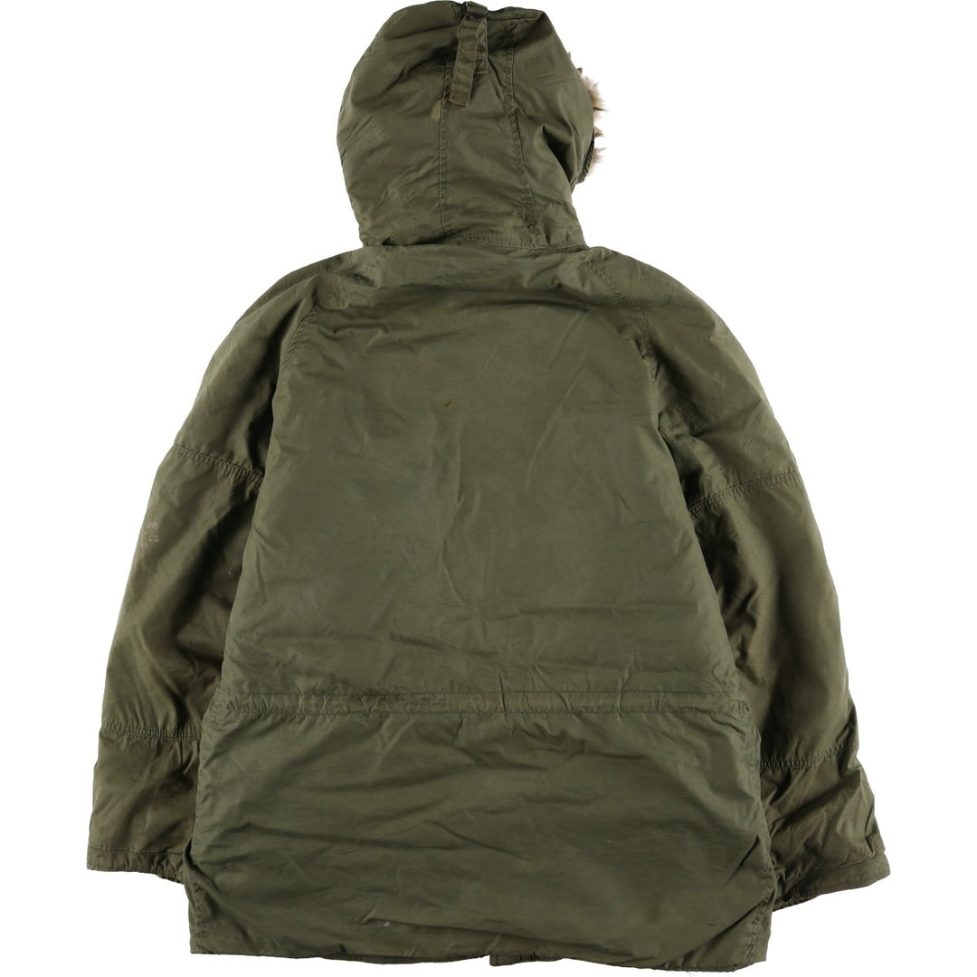 1970'S US Military N-3B Modified Coyote Fur Padded Military Flight Jacket, Men's Size Medium, Vintage wool Khaki type Vintage Second Hand