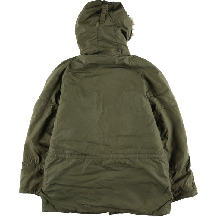 1970'S US Military N-3B Modified Coyote Fur Padded Military Flight Jacket, Men's Size Medium, Vintage wool Khaki type Vintage Second Hand