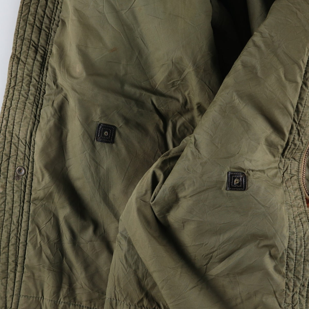 1970'S US Military N-3B Modified Coyote Fur Padded Military Flight Jacket, Men's Size Medium, Vintage wool Khaki type Vintage Second Hand