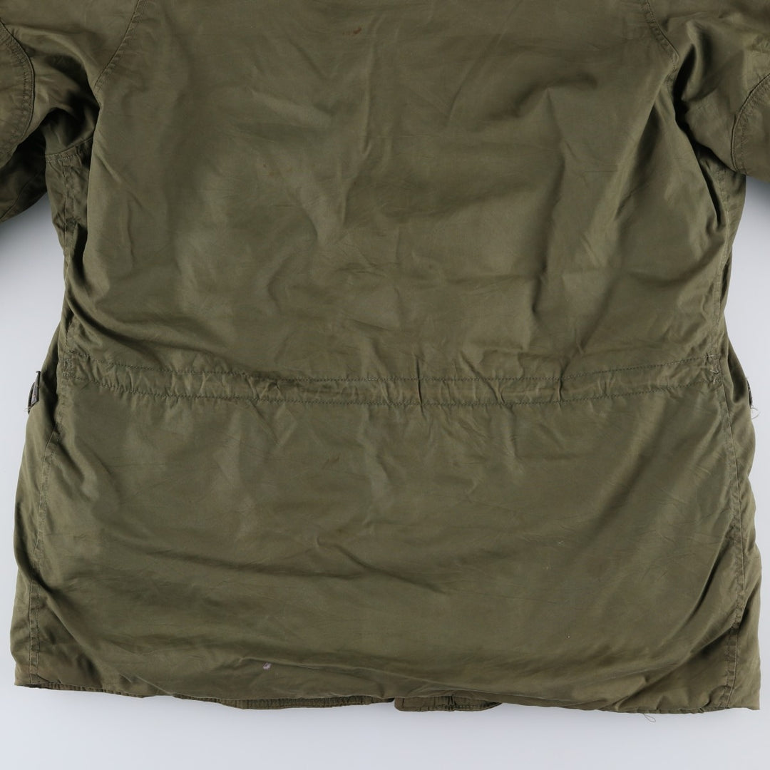 1970'S US Military N-3B Modified Coyote Fur Padded Military Flight Jacket, Men's Size Medium, Vintage wool Khaki type Vintage Second Hand