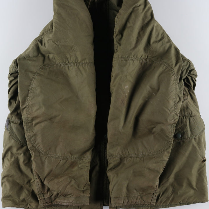 1970'S US Military N-3B Modified Coyote Fur Padded Military Flight Jacket, Men's Size Medium, Vintage wool Khaki type Vintage Second Hand