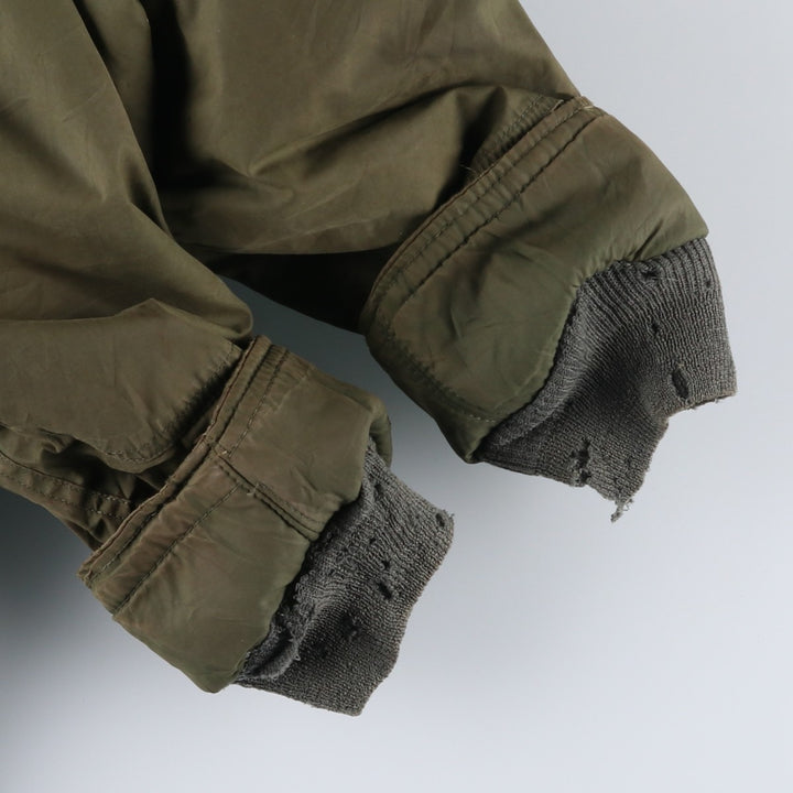 1970'S US Military N-3B Modified Coyote Fur Padded Military Flight Jacket, Men's Size Medium, Vintage wool Khaki type Vintage Second Hand