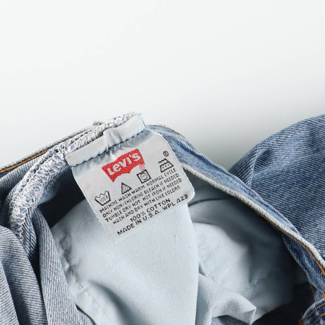 90'S Levi's 6501-0193 Straight Denim Pants, Made in USA, Women's Size L (W30), Vintage cotton blue type Vintage Second Hand