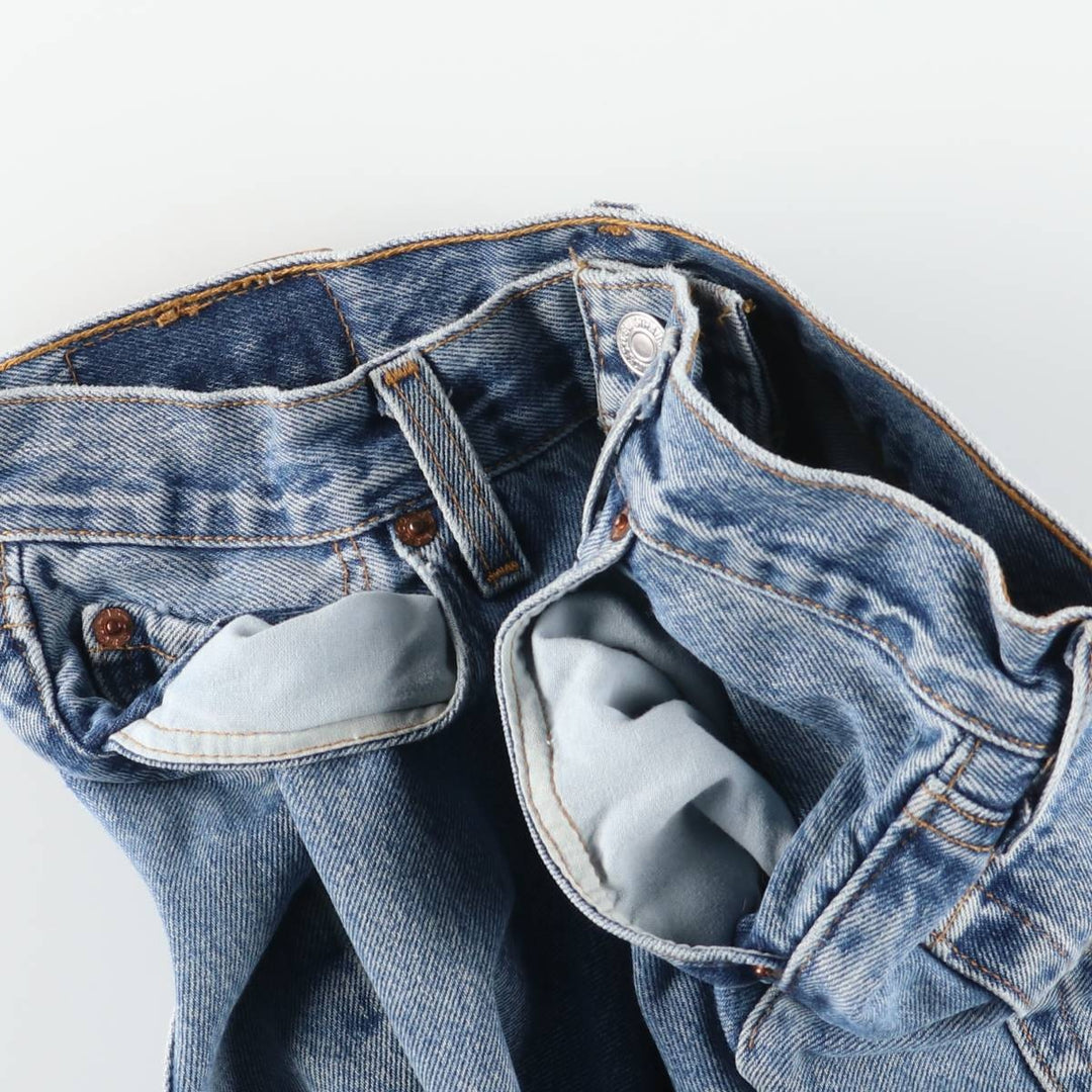 90'S Levi's 6501-0193 Straight Denim Pants, Made in USA, Women's Size L (W30), Vintage cotton blue type Vintage Second Hand